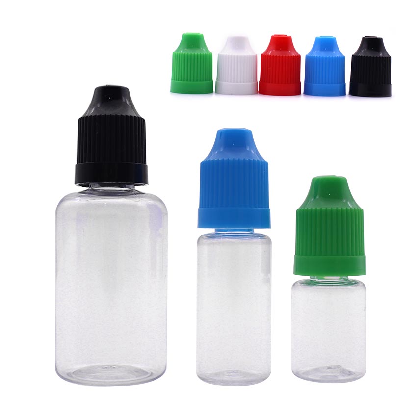 100pcs PET Empty Squeezable Ejuice Bottles With Childproof 5ml/10ml/30ml 